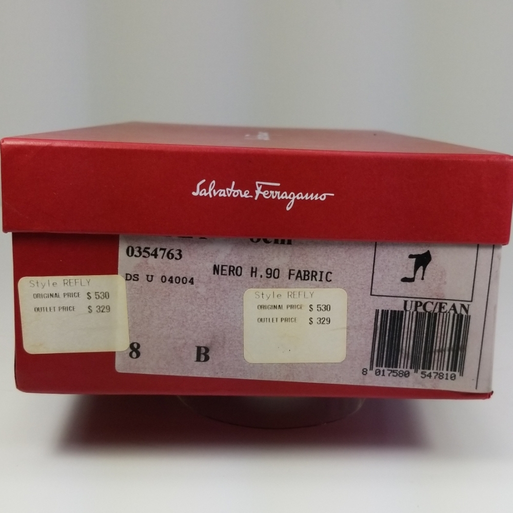 Salvatore Ferragamo Refly Black Satin Pumps - Picture 7 of 8